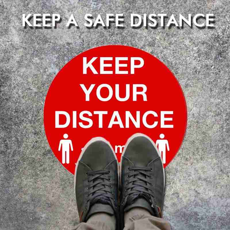 Public Area Social 2M Distancing Floor Sticker Indoor Ground Sticker Safety Floor Sign Decal Sticker For Crowd Control