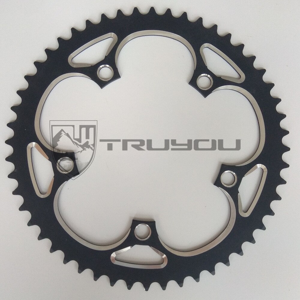 TRUYOU route vélo plateau 130 BCD roue à chaîne 38T 39T 40T 42T 44T 46T 48T 50T 52T 53T 56T vélo pliant CNC 3/32": 52T
