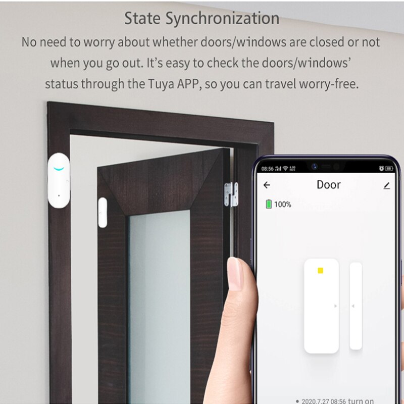 Deur Raam Sensor Draadloze Verbinding Smart Mini Deur Sensor Werken Met Alexa Google Home Tuya/Smart Leven App Smart thuis
