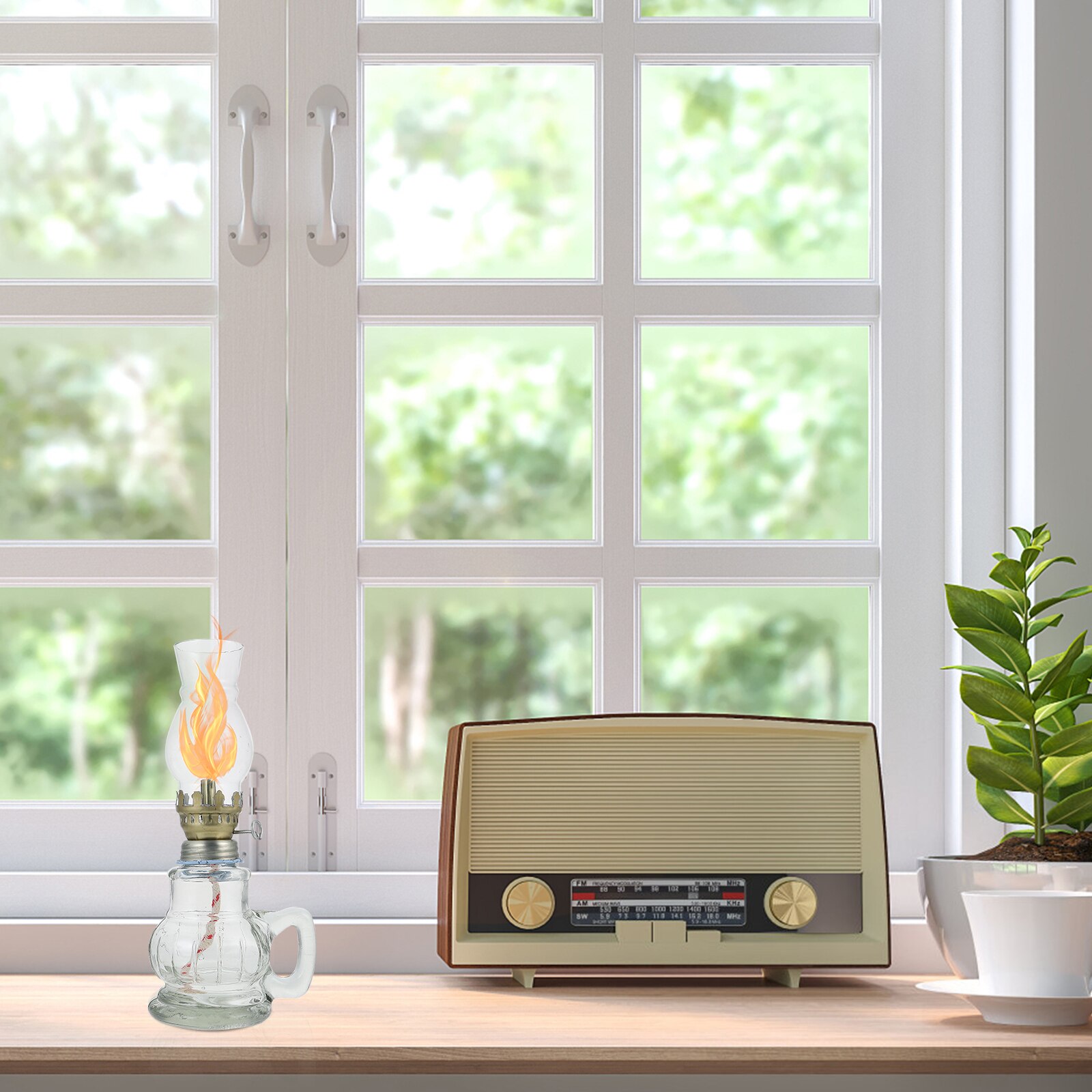 1 Set Desktop Oil Lamp Vintage Kerosene Lamp Handheld Oil Lantern Kerosene Lamp