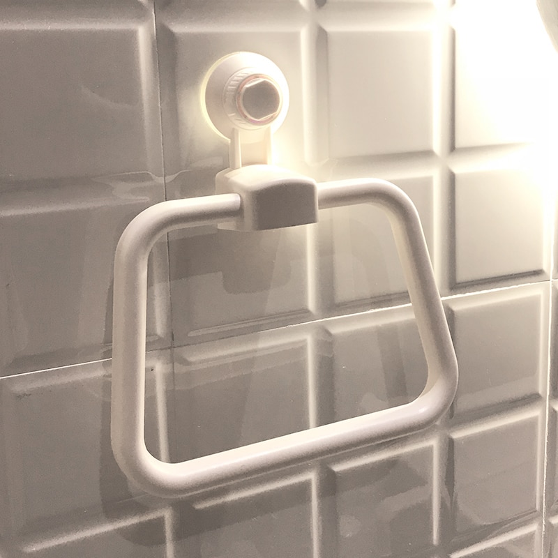 KLX Vacuum Strong Suction Cup Towel Ring Kitchen Punch Free No Trace Towel Hook Household Storage Shelf Bathroom Towel Holder
