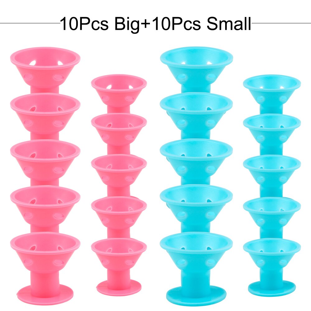 Rulos mágicos para el cuidado del cabello para mujer, rizador suave sin calor, pinza de goma, estilizador de silicona, herramienta de peinado DIY, 20/30 Uds.: 20pcs Mix
