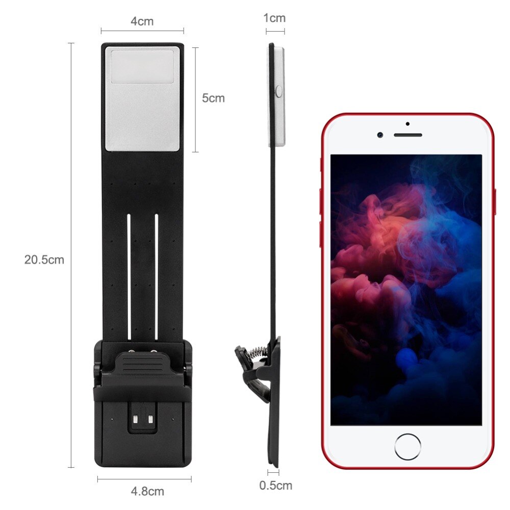 Portable LED Reading Book Light with Detachable Flexible Clip Book Light USB Rechargeable Lamp for Kindle/eBook Readers E-read