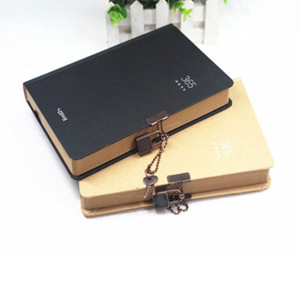 1pc Journal Notebook 365 Days Writing Planner Book With Lock Personal Diary Organizer Stationery Supplies Random Style
