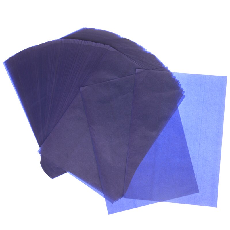 100 stk blå  a4 kopi kulstofpapir maleri sporingspapir genanvendeligt læselig sporingsmaleri tilbehør skolekontorartikler