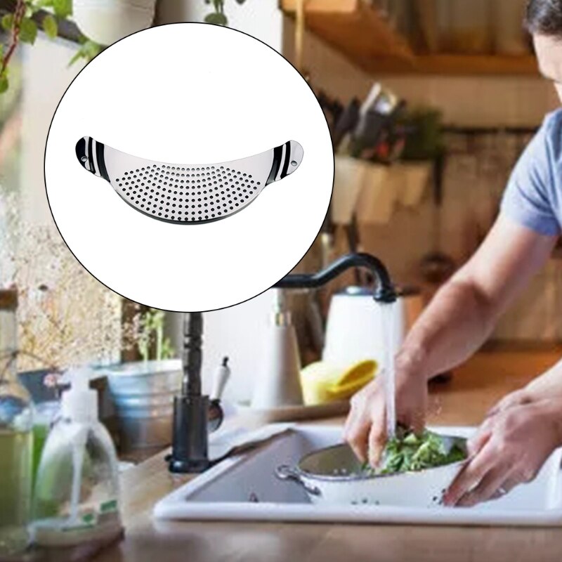 Crescent Pot Zeef Rvs Pan Pot Zeef Met Verzonken Handgrepen Voor Pasta Noedels Fruit En Groente