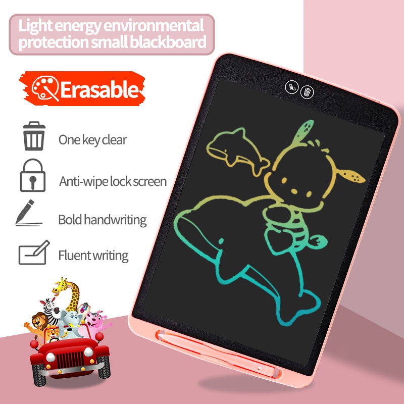 Delvis slettbar 10''lcd skrivebrett digitalt nettbrett for tegnebrett for barn digital skrivepenn 12 tommer