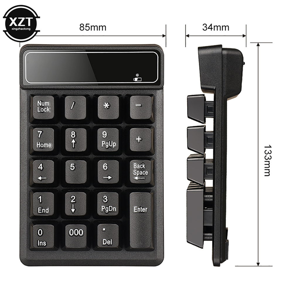 Bluetooth Wireless Numeric Keyboard 19 keys Mechanical Mini Digital Keypad For Laptop Notebook PC Rechargeable Number Key-board