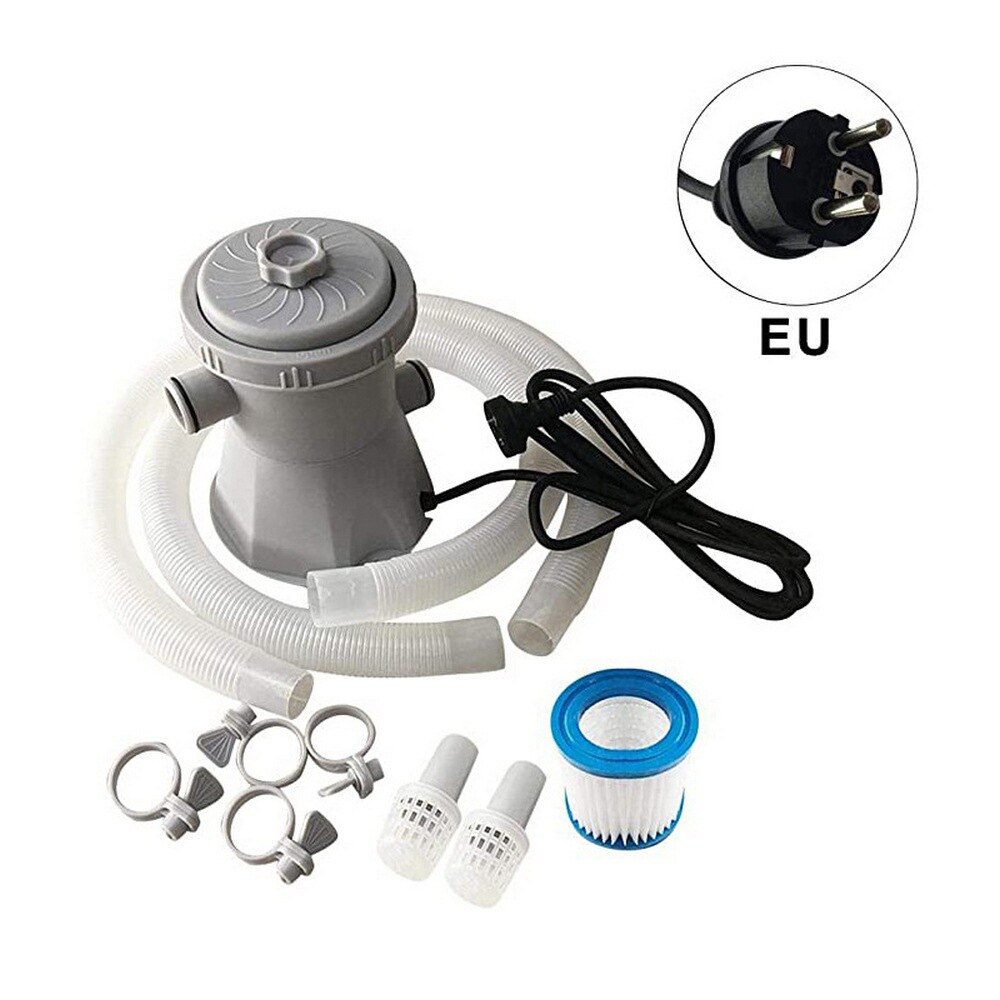 Pool Filter Pump Electric Swimming Pool Filter Pump Durable Reusable Swimming Pool Filter Water Purifier EU UK US Filter Kits: EU