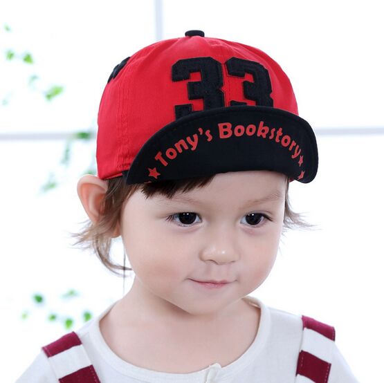 sombrero de bebé con letra 33 gorra de béisbol infantil de verano para niña gorras de algodón suave visores Snapback HT52045 + 30: red