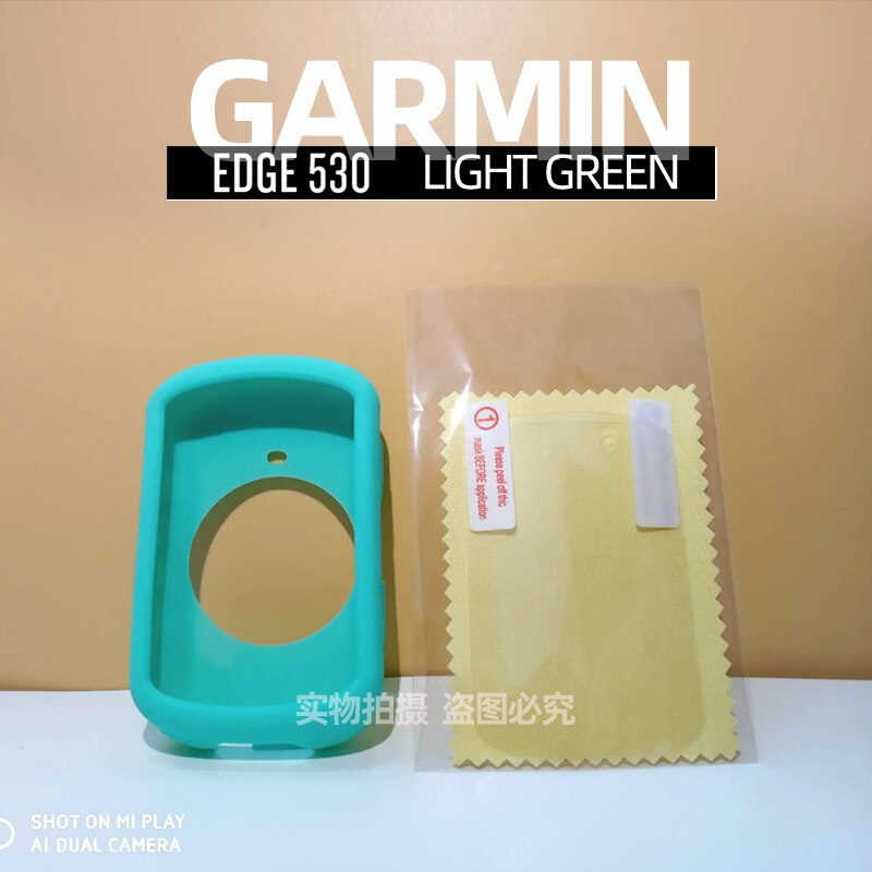 Garmin EDGE 530 funda protectora caso de borde de 520 más 530 de 830 cubierta protectora de silicona GPS de bicicletas ordenador pantalla de protección película: 830 light green