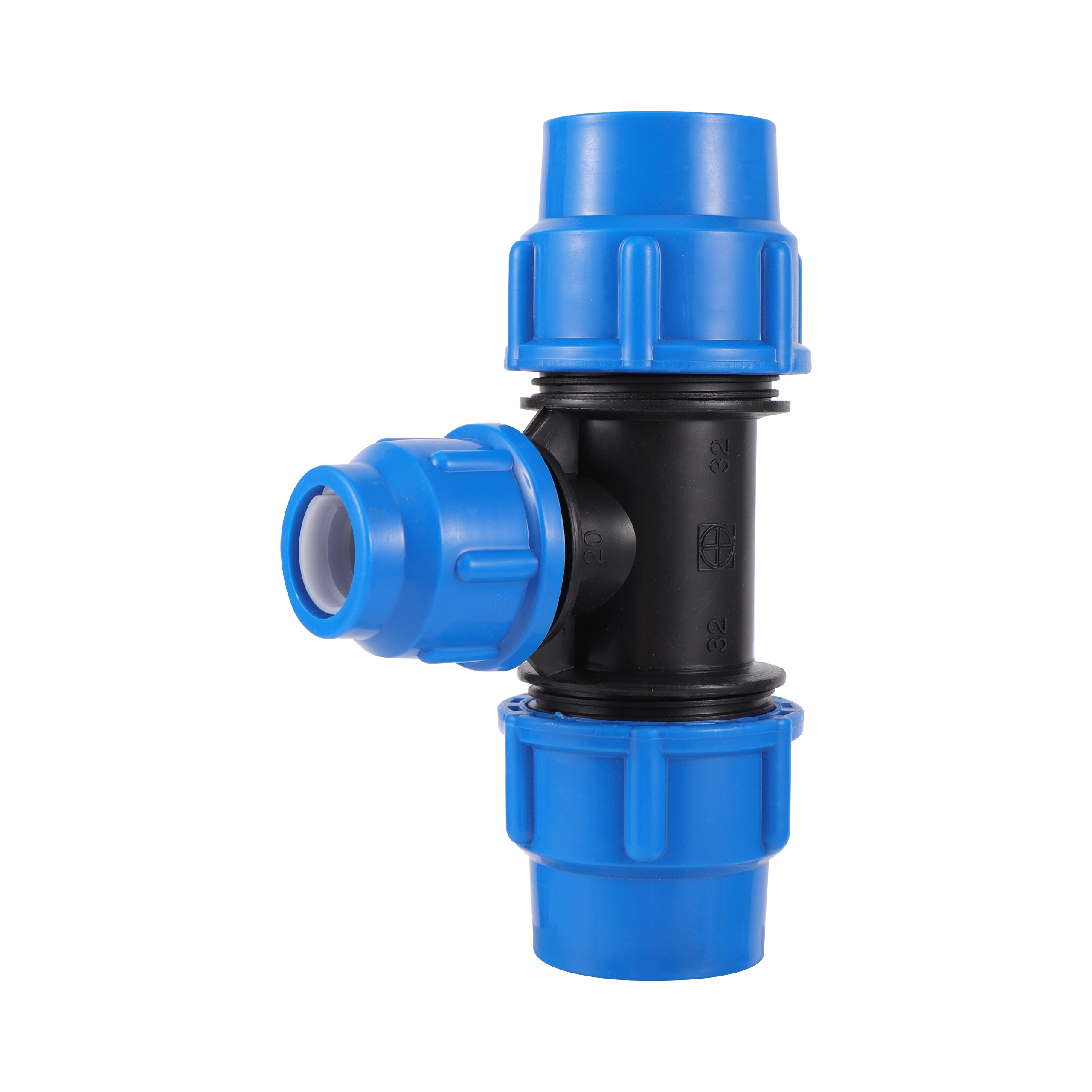 3-Way PE Pipe Reducing Connector 20/25/32/40/50mm PVC PE Pipe Quick Connector Farm Cultivated Field Watering Pipe Coupling Tee