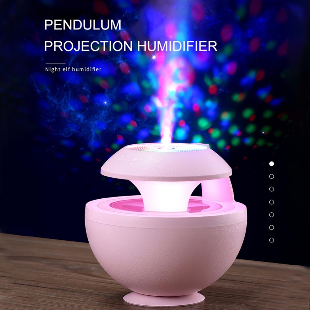 400ML Ultrasonic Air Humidifier Home Car Aroma Light Shimmer Projection Backlight 6in1 USB LED Humidifier Air Diffuser Purifier