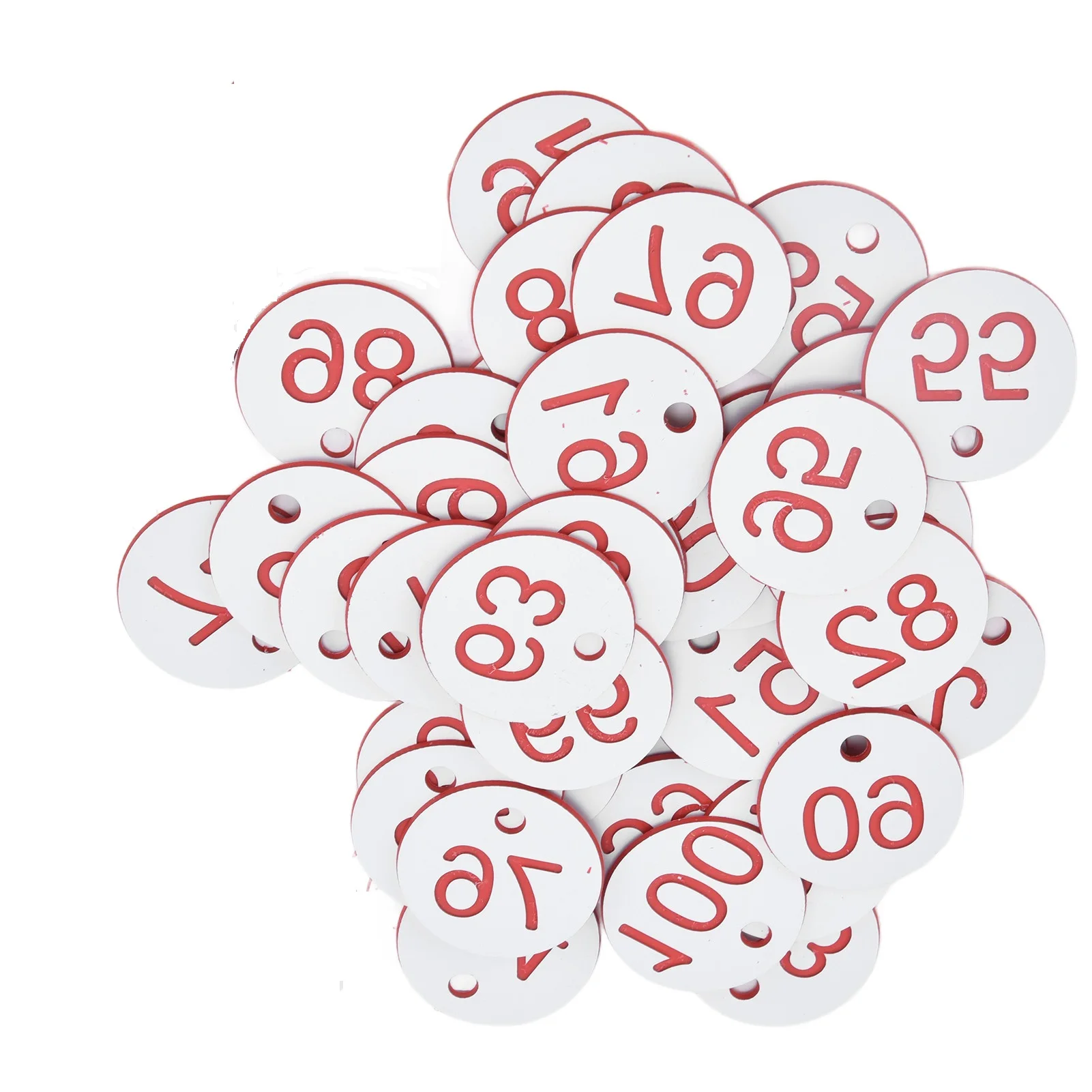Étiquettes de ruche pour bétail et apiculture, signe numéroté, ensemble d'outils de jardin, équation rouge, marché, boîte d'accouplement, , attro, 1-100: WHITE