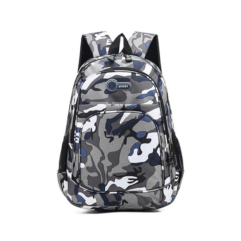 2 Sizes Camouflage Waterproof School Bags For Girls Boys Orthopedic Children Backpack Kids Book Bag Mochila Escolar Schoolbag: blue small-1