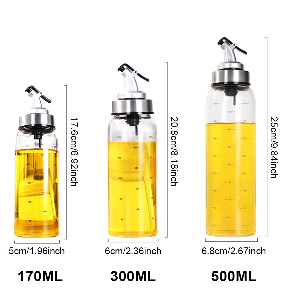 500ml High Borosilicate Glass Oil Bottle Kitchen Cooking Seasoning Storage With Distribution Nozzle Bottle Olive Oil Dispenser