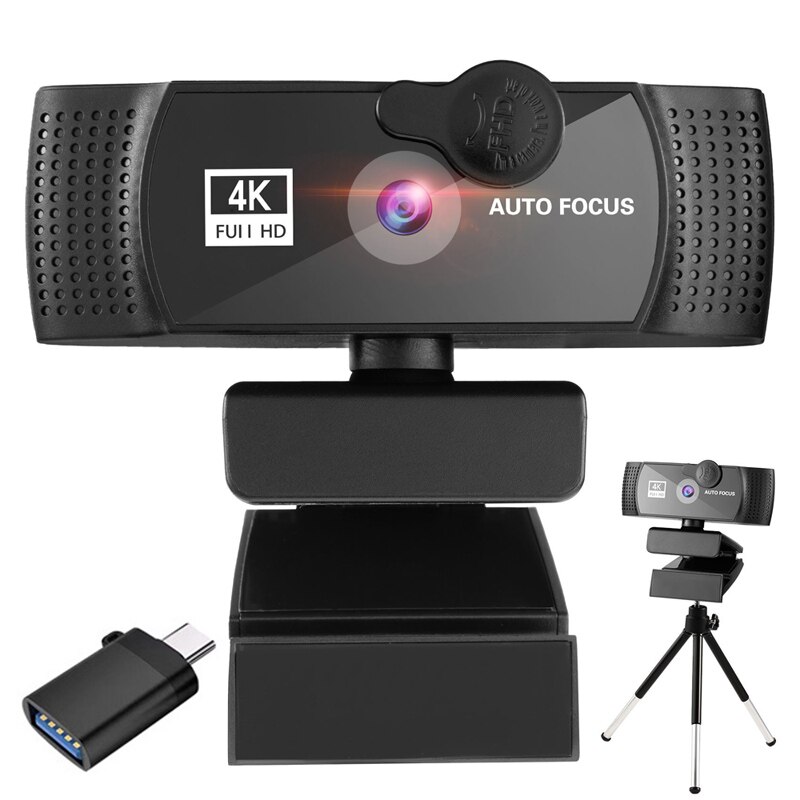 4K 8K kamera internetowa 2K pełny HD konferencja PC kamera internetowa autofokus USB kamera internetowa laptop ambona biuro spotkanie strona główna z mikrofonem: 4K Webcam czarny