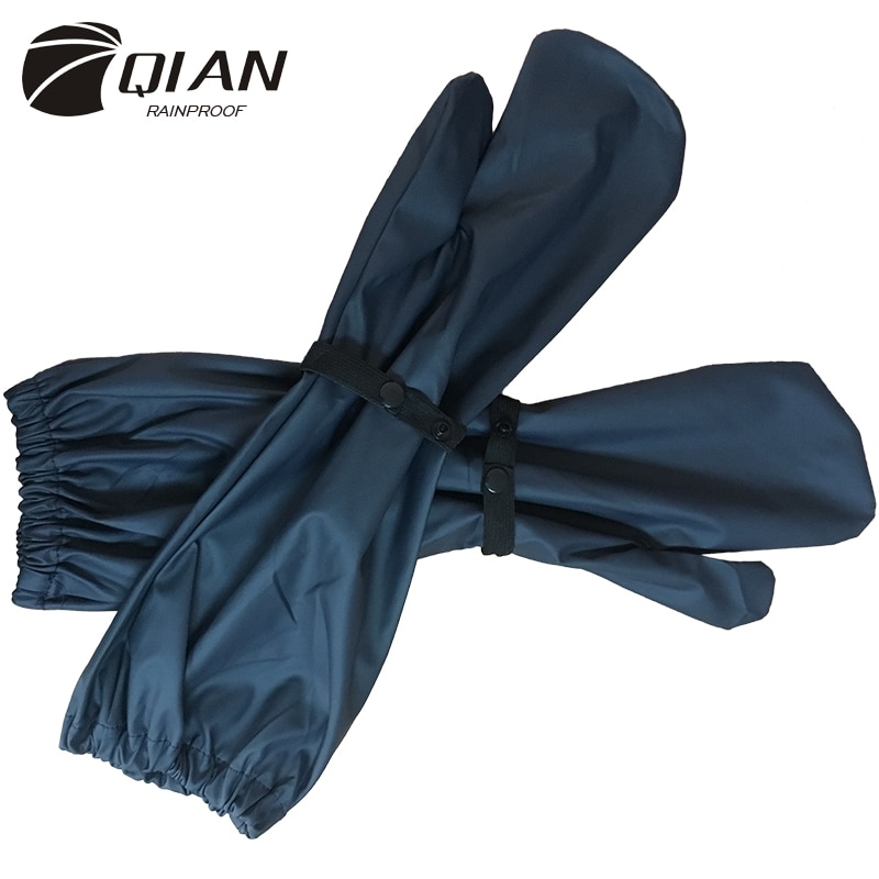 Qian Ondoordringbare Regenjassen Vrouwen/Mannen 100% Waterdichte Fietsen Lange Regen Handschoenen Regen Jas Regenkleding Regenkleding Poncho Accessoires