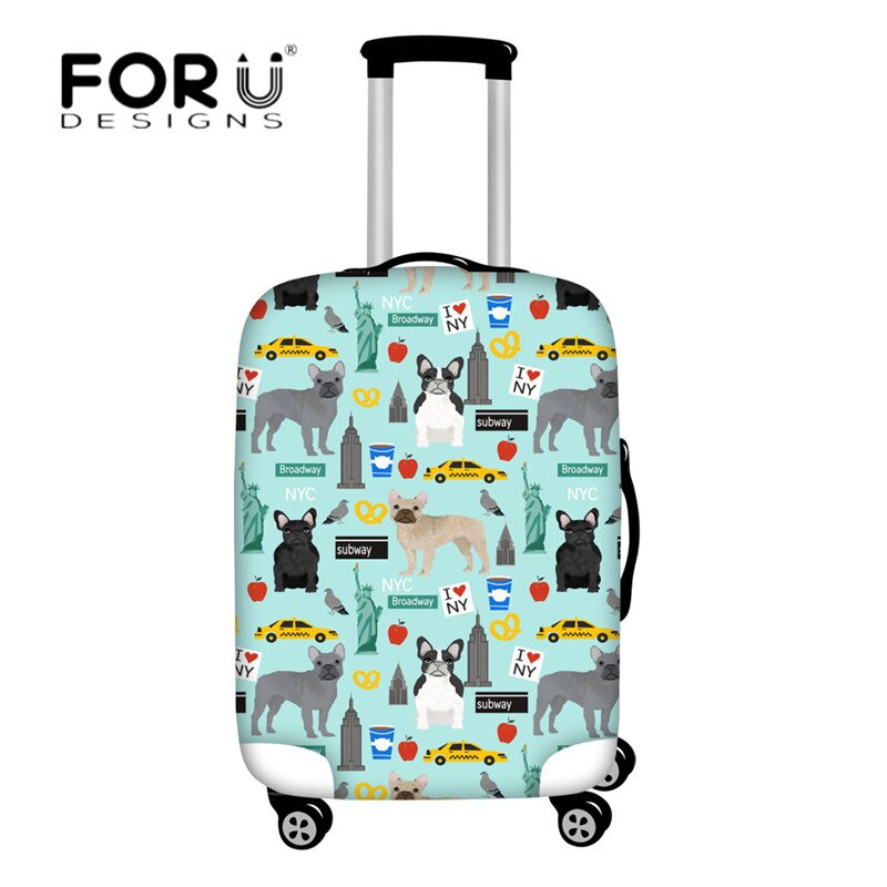 Luggage Cover - French Bulldog Print - Elastic, Waterproof, Dust-proof - For 18-30 Inch Suitcases: HX061 / S