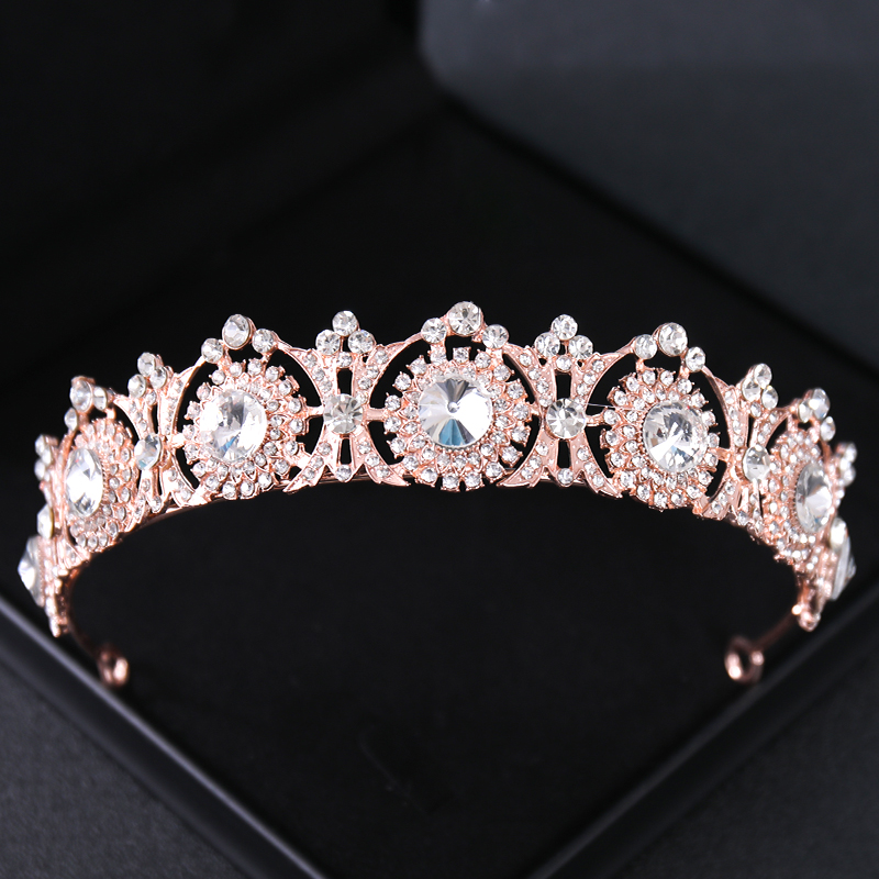 Roségouden Kristal Bruids Tiara 'S En Kronen Voor Vrouwen Bruid Strass Prom Diadeem Hoofdband Bruids Bruiloft Haaraccessoires Kroon: Blue White Zinc Plated
