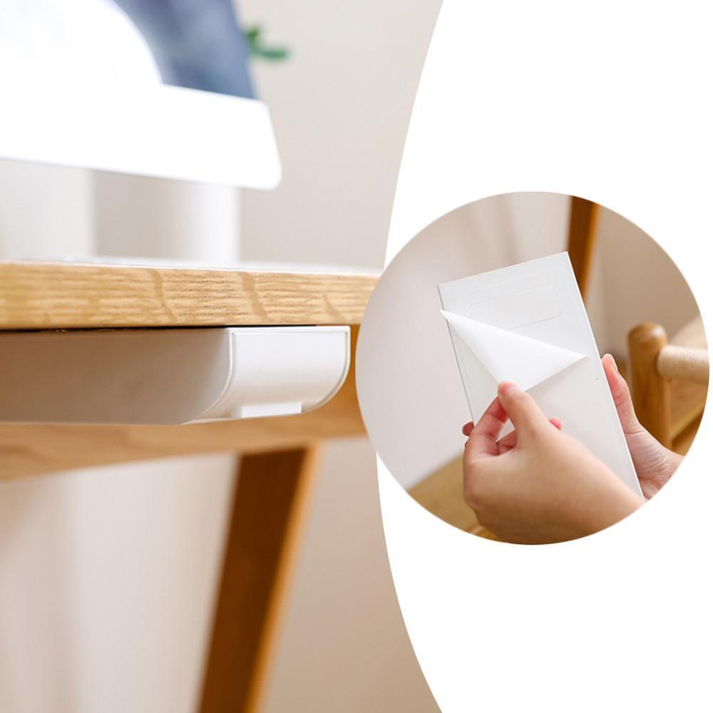 Table Storage Box Pencil Tray Self Stick Desk Up Storage Drawer Pen Set Under Holder Organizer J2R0