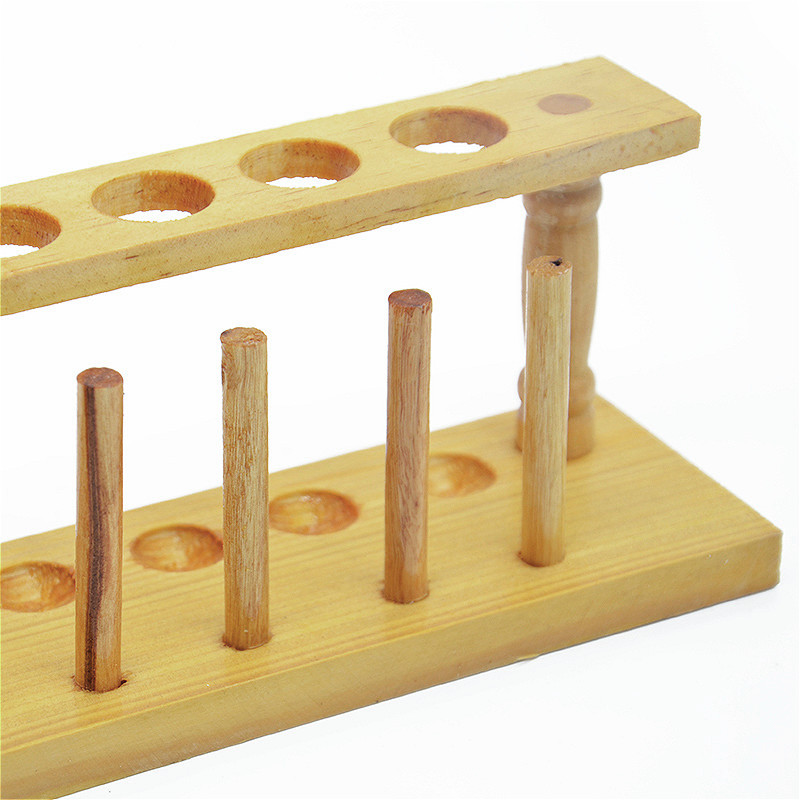 Wooden Drying Rack For Test Tubes Wooden Holder Suitable For Tube Diameter 21 mm Dry Stand 8 Well