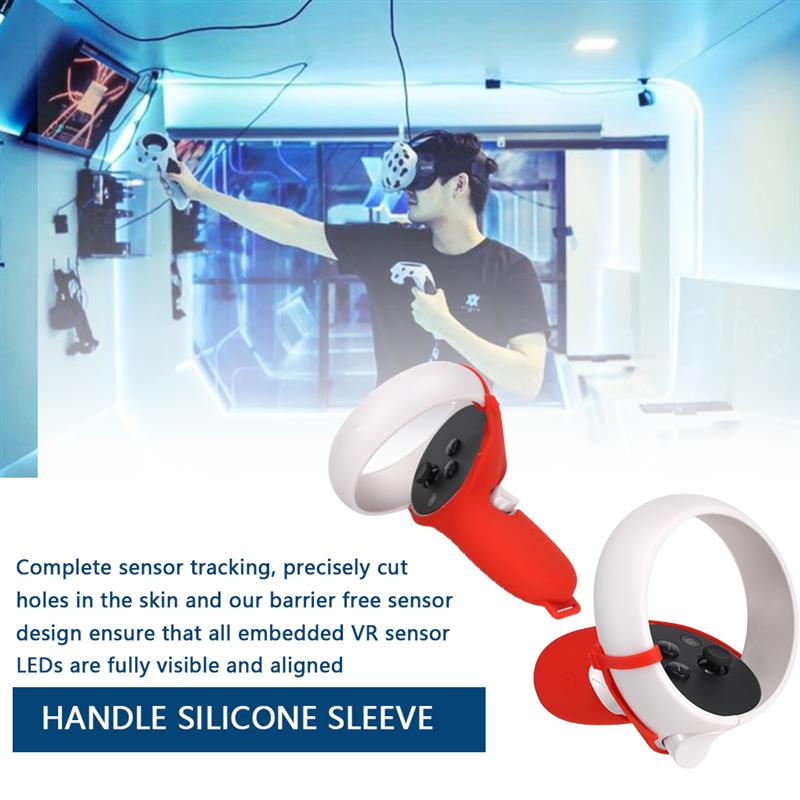 Couvercle de poignée de casque VR en Silicone, demi-contrôleur, accessoire de remplacement pour Oculus Quest 2, rouge/gris/bleu/noir,