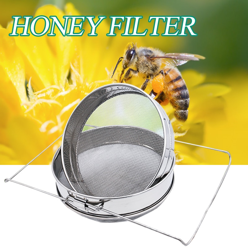 Herbruikbare Honing Zeef Double-Layer Zeef Roestvrijstalen Gaas Filter Bijenteelt Gereedschappen Bee Honing Apparatuur