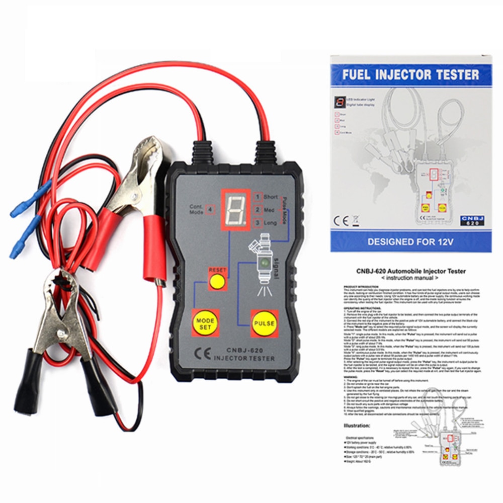 probador del inyector de combustible inyector 4 Pluse probador de modos poderoso sistema de combustible herramienta universal probador del inyector de combustible