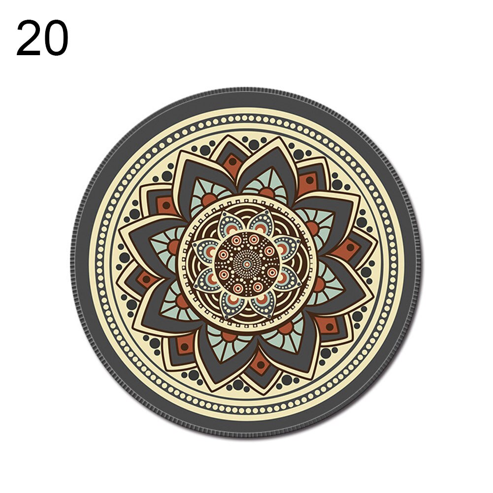 1PCS Vintage Bohemian Round Computer 3D Game Carpet Mouse Pad Mat Anti Slip Mousepad: 20