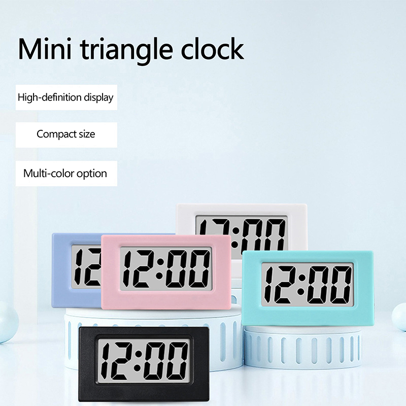 1pc Mini Car Dashboard Digital Clock Portable Cute Electronic Digital Clocks Student Desktop Clock Home Office Bedroom Decor