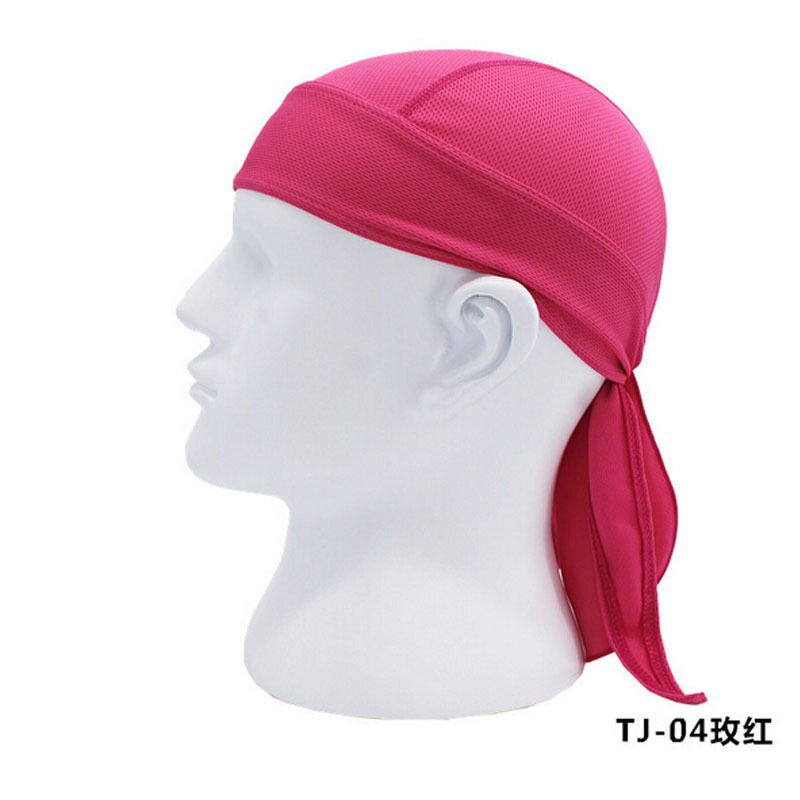 Men Boys Casual Solid Breathable Bandana Multi Function Men Bike Bandana Cycling Bandana Pirate Headwear: Rose Red