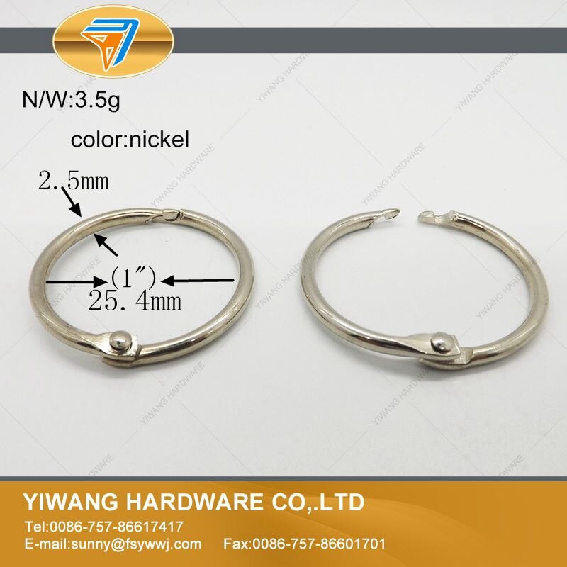 Various Promotional Metal Nickel Plated Book Binder Ring Metal hanging ring, binding ring,binder clip: Yellow