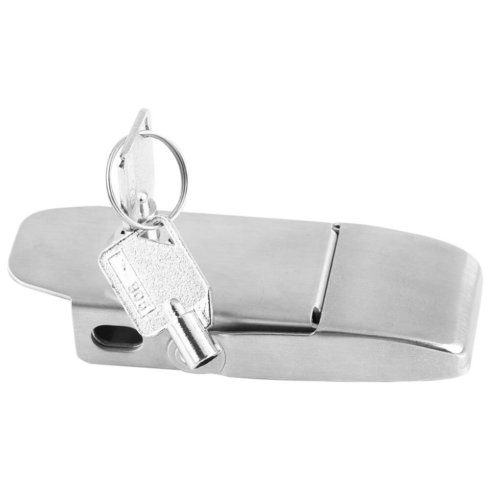 Stainless Steel Spring Toggle Latch Toggle Hasp Clamp Cabinet Locking Tool Hardware With Two Keys