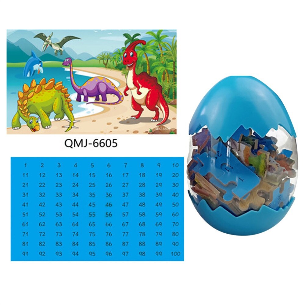 Dinosaur Puzzle Wooden Puzzles 60 Pieces Puzzles Egg Shape Jigsaw Puzzle For Kids 3 Years+dino Toys Boy Rompecabezas: E