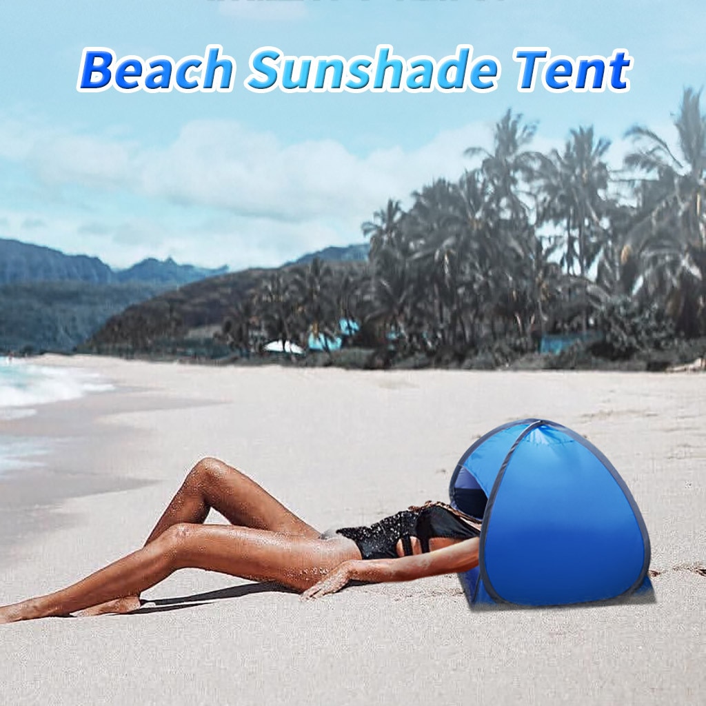Open De Outdoor Schaduw Tent In 2 Seconden Draagbare Strand Zonnescherm Tent Lichtgewicht Zonnescherm Uv Voor Outdoor Strand