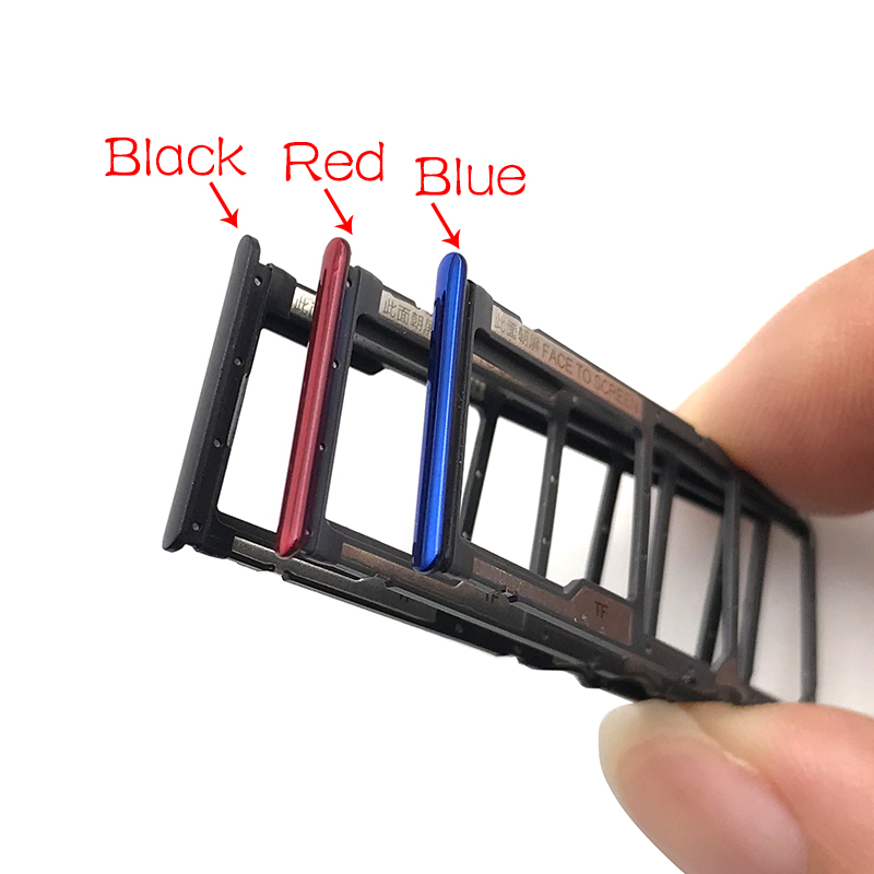 Novo para xiaomi redmi 7 slot para cartão sim bandeja titular adaptador peças de reposição azul/preto/vermelho