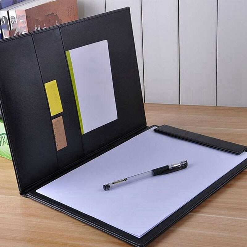 Pu Leather A4 Writing Clipboard Business Notepad Clip Boards Meeting Conference Document Organizer File Folders Paper Resume Sto