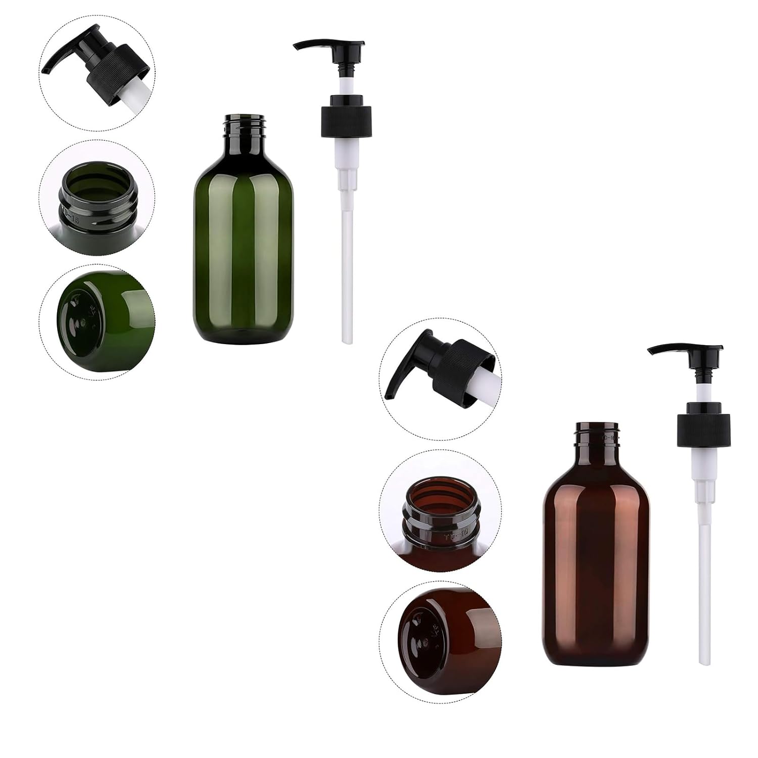 Pompflesdispenser, 300/500ml lege plastic douche-dispenser, navulbare zeep- en shampoopompdispenser, containers