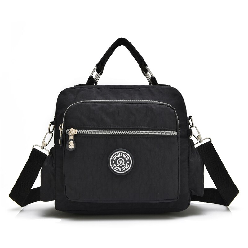 casual waterproof nylon shoulder messenger bag #613: black