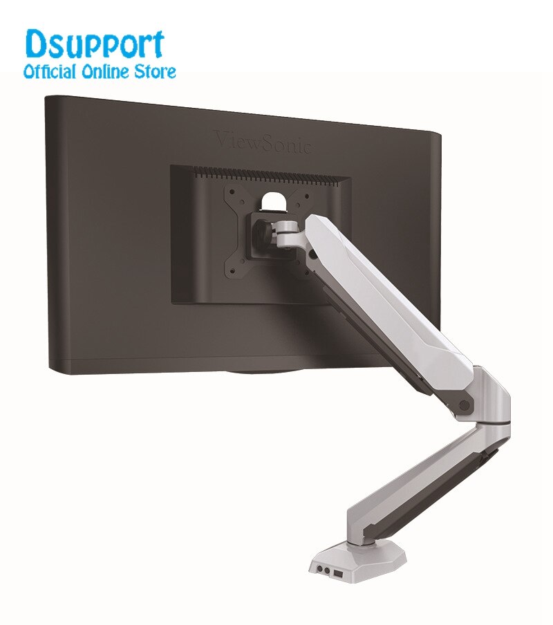 Full Motion Desktop monitor Holder Display Mount Bracket With Audio and USB Port for 15-27 inch display: DS-GM212U-W