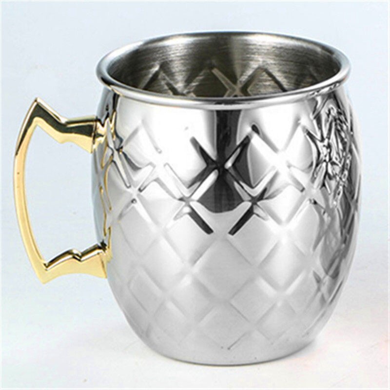 Taza bañada en cobre y bronce de acero inoxidable, taza de mula de Moscú, taza de cerveza, taza de café, leche, artículos de cóctel para Bar/hogar, 530ml: 3