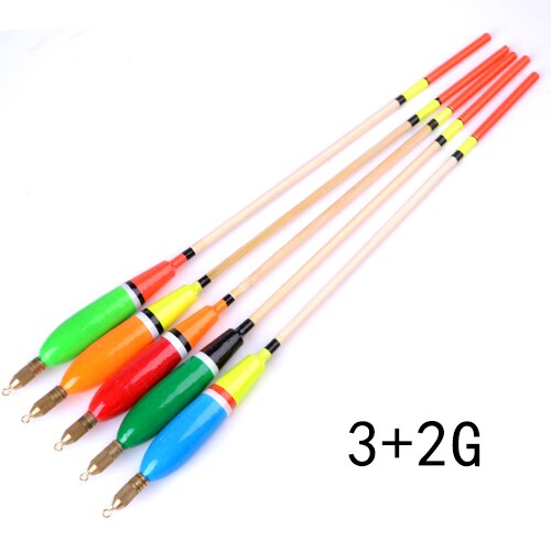 Fisk konge blandet farve barguzinsky gran flyde 5 stk / parti 3+2g 4+2g 5+2g 6+2g lodret pesca til karpe fiskeri flyde fiskegrej: 001