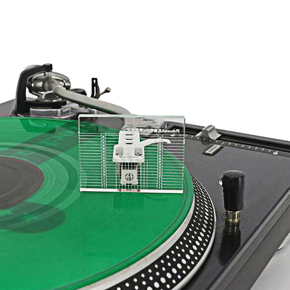 Delar vinylspelare akryl vta skivspelare tillbehör headshell mätning klar phono tonearm verktyg azimut linjal