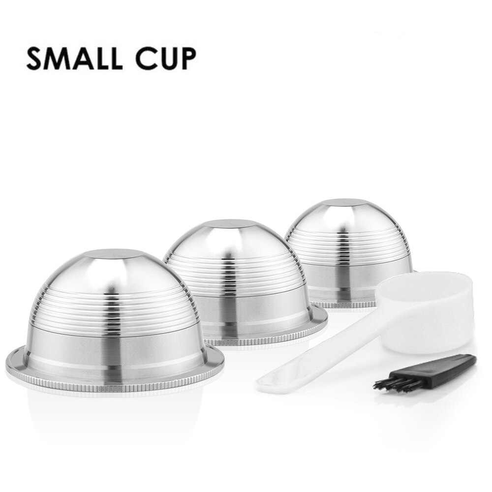 ICafilasSVIP Stianless Steel Reusable Vertuoline Capsule For Nespresso Vertuo Coffee Filter Espresso For Vertuo Plus: 3 Small