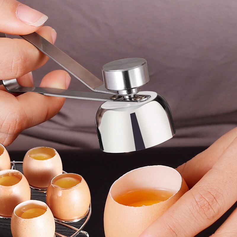 Praktisk metall egg saks egg topper kutter skallåpner rustfritt stål kokt rå egg åpent kjøkkenverktøy sett