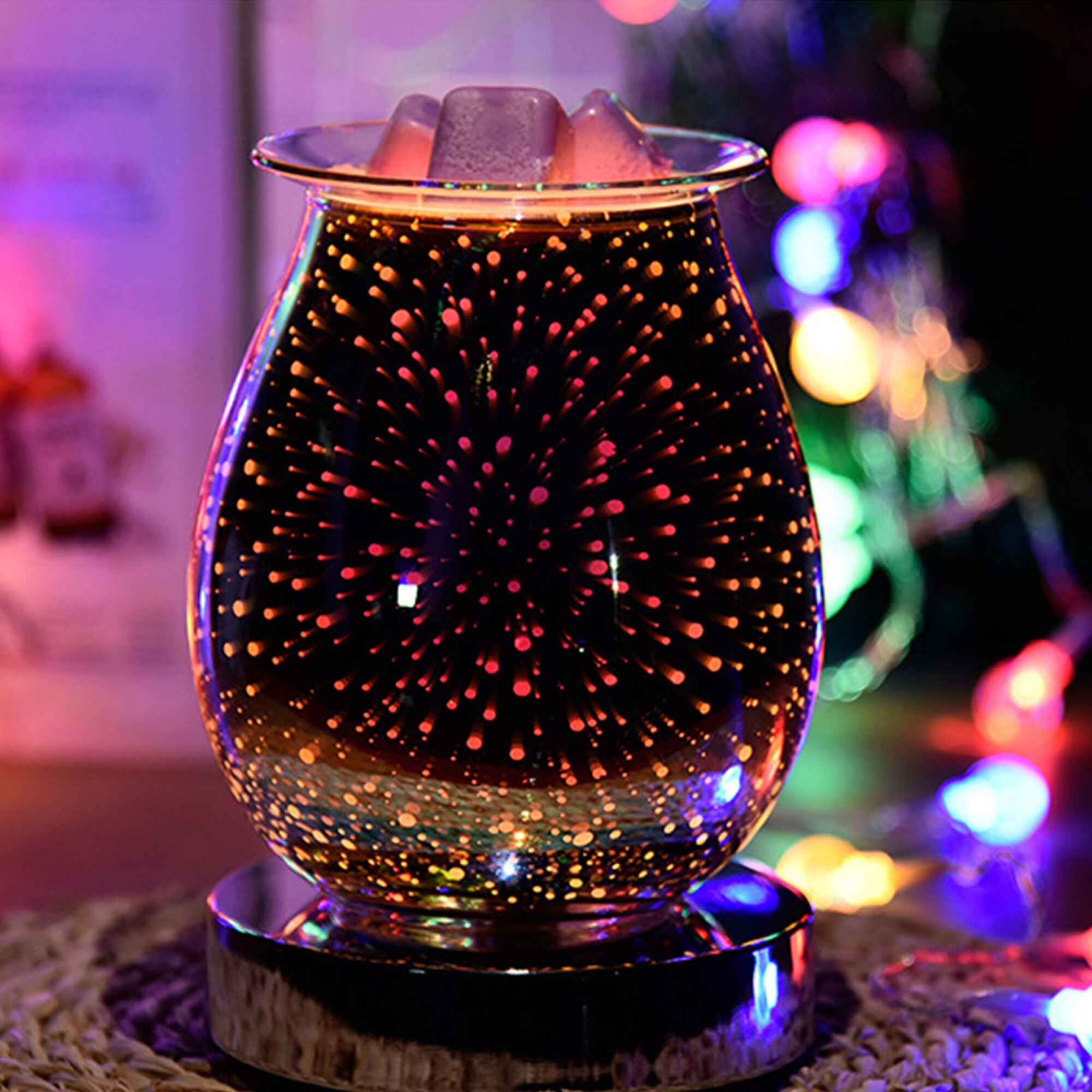 3D Glass Aroma Diffuser Firework Touch Control Aroma Lamp for Office Home Decor Aromatherapy Essential Oil Wax Melter