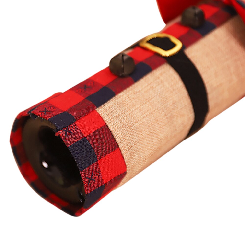 Świąteczny pokrowiec na butelkę wina styl skandynawski pościel ubrania w kratkę dekoracyjna butelka na wino pokrywa dekoracje na boże narodzenie