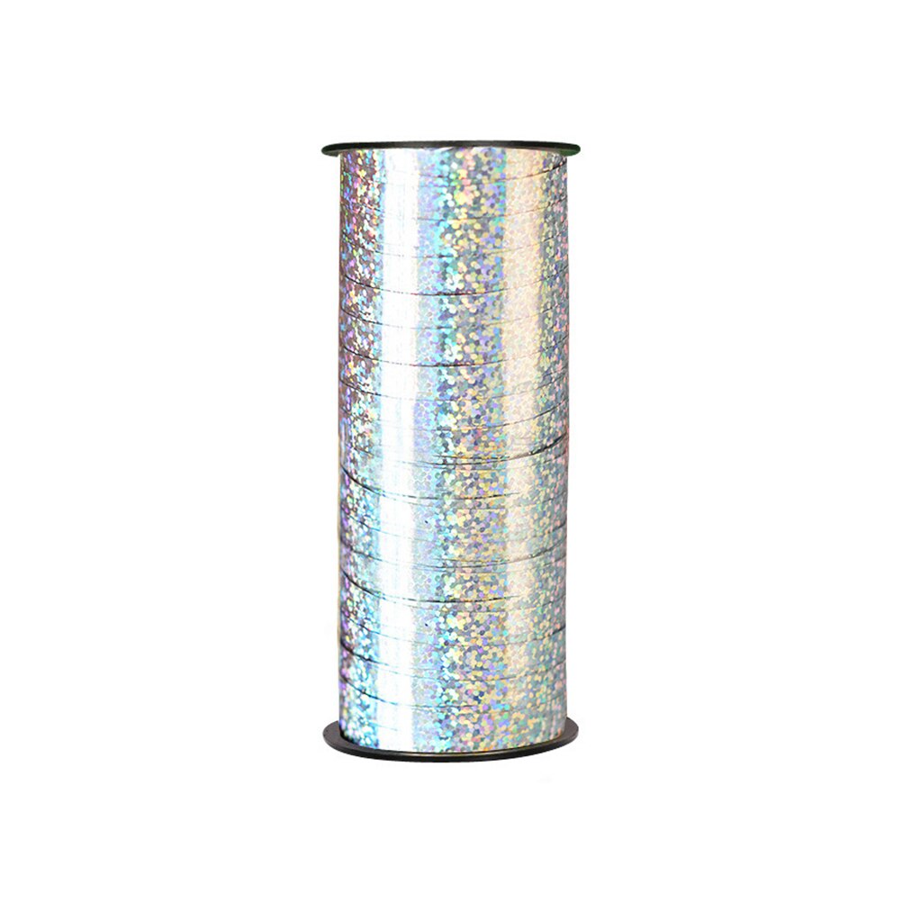 Nicexmas 100 Yard Gekrompen Curling Lint Roll Zilver Ballon Linten Voor Partijen Festival Bloemist Ambachten En Cadeaupapier: 100pcs Silver