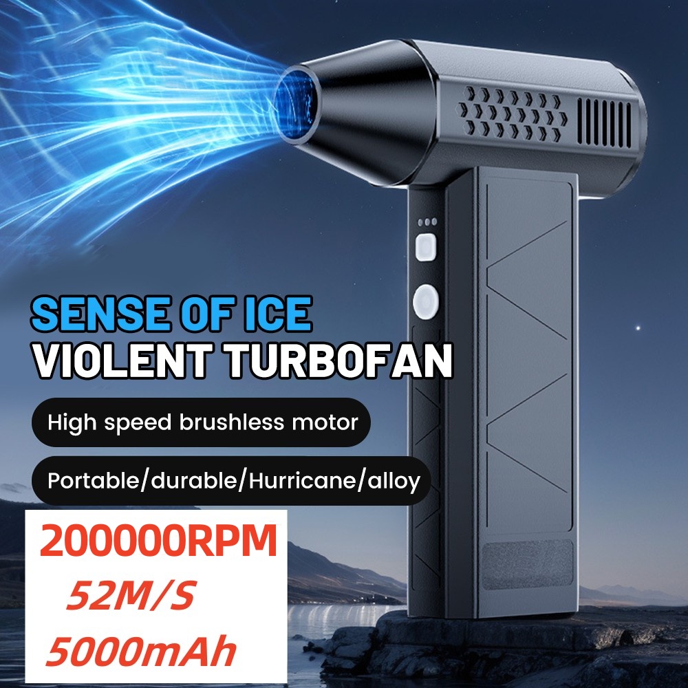 200000 Souffleuse à neige puissante, ventilateur de conduit à grande vitesse, Mini ventilateur à Jet Turbo, moteur sans balais portatif, souffleur d'air électrique, sèche-linge de voiture